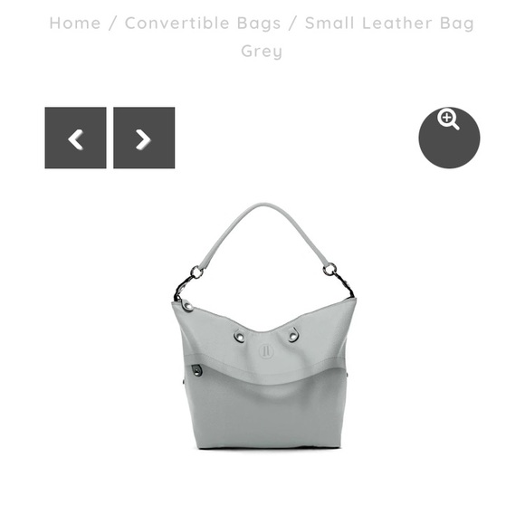 *NWT Italian Idea Boutique 5-styles-in-one Grey Pebbled Leather Purse - Picture 3 of 13